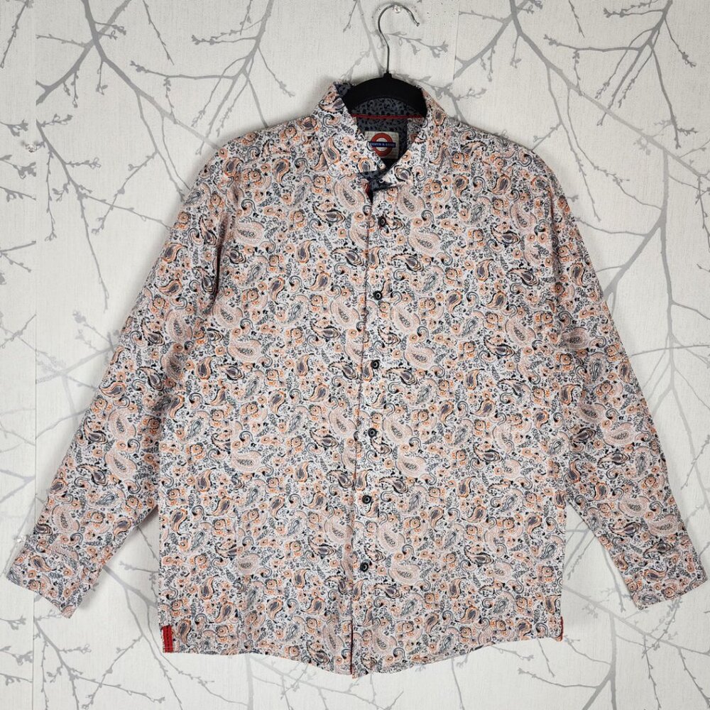 Jermyn & Bond Orange Floral Paisley 100% Cotton Shirt